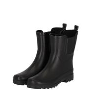 XQ Dames Regenlaarzen Rubber Plain Chelsea Zwart-42