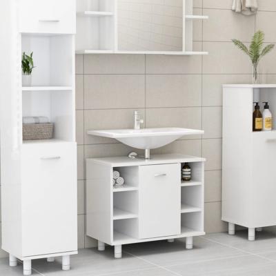 Badkamerkast 60x32x53,5 cm spaanplaat hoogglans wit