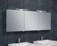 Spiegelkast Bright | 160x60 cm | 3 Deuren | Directe LED verlichting | Aluminium
