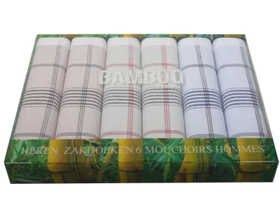 Tiseco bamboo Heren zakdoeken - 6-pack