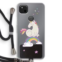 Regenboog eenhoorn: Pixel 4a Transparant Hoesje met koord Regenboog eenhoorn: Pixel 4a Transparant Hoesje met koord