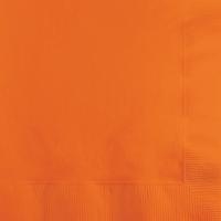 Uni kleur tafel servetten - oranje - 80x stuks - 33 x 33 cm - Papier