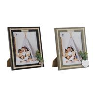 Fotolijsten Home ESPRIT Zwart Groen Natuurlijk Kristal Hout MDF Scandinavisch 26,5 x 2 x 31,5 cm (2 Stuks)