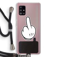 Middle finger black: Samsung Galaxy A51 5G Transparant Hoesje met koord