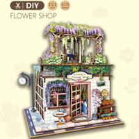 PlayfulMario Bloemenwinkel - Flower Shop met verlichting Houten Modelbouw Creatief & Educatief