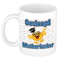 Geslaagd cadeau mok - Geslaagd Motherfucker - keramiek - ca. 300 ml