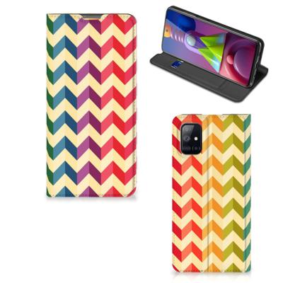 Samsung Galaxy M51 | Hoesje met Magneet | Zigzag Multi Color Samsung Galaxy M51 | Hoesje met Magneet | Zigzag Multi Color