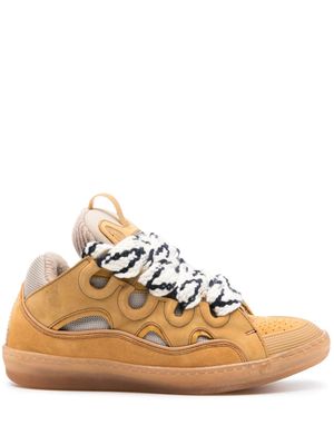 Lanvin baskets Curb à empiècements - Marron