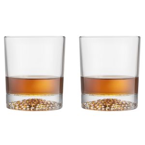 Whisky tumbler glazen - 4x - Artisan serie - transparant - 290 ml   -