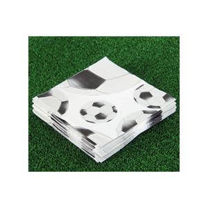 Servetten voetbal thema - 40x - zwartwit - 33 x 33 cm - papier - feestservetten