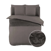 Dekbedovertrek Velvet Band - Eenpersoons (140x200 Cm) - Roze Microvezel - Effen - Sleeptime - Dekbed-Discounter.nl