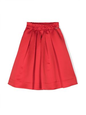 TWINSET Kids jupe évasée à détails plissés - Rouge