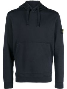 Stone Island hoodie en coton à patch Compass - Bleu