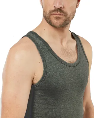 Heren hemd antraciet - Katoenen onderhemd - Singlet grijs