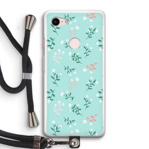 Small white flowers: Pixel 3 Transparant Hoesje met koord