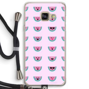 Smiley watermeloenprint: Samsung Galaxy A3 (2016) Transparant Hoesje met koord