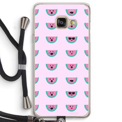Smiley watermeloenprint: Samsung Galaxy A3 (2016) Transparant Hoesje met koord