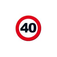 40 jaar Leeftijd feestartikelen - Decoratie wand/muur stopbord - verjaardag - Dia 49 cm