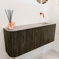 Toiletmeubel Mondiaz Joya Dlux | 101.6 cm | Meubelkleur Shadow | Faye wastafel Glace Wasbak Rechts | Zonder kraangat(en)
