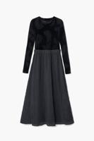 Gecombineerde jurk met print - BLACK - M