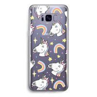 Rainbow Unicorn: Samsung Galaxy S8 Transparant Hoesje