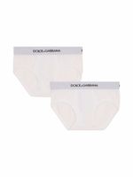 Dolce & Gabbana Kids lot de 2 boxers à bande logo - Blanc - thumbnail