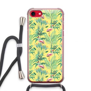Flamingo party: iPhone SE 2020 Transparant Hoesje met koord