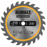 DeWALT Cirkelzaagblad voor Hout | Construction | Ø 115mm Asgat 9,5mm 24T - DT20420-QZ