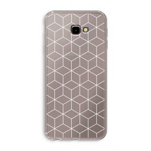 Zwart-witte kubussen: Samsung Galaxy J4 Plus Transparant Hoesje