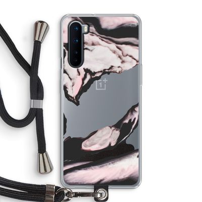 Roze stroom: OnePlus Nord Transparant Hoesje met koord