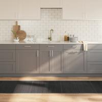 VidaXL Vloerkleed rechthoekig 70x1000 cm bamboe grijs