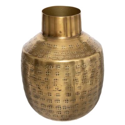 Bloemenvaas Emperor Bol - goud - metaal - D10 x H15 cm - Stelen en boeketten