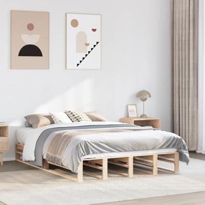 Bedframe zonder matras massief grenenhout 160x200 cm