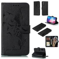 Feather patroon Litchi textuur horizontale Flip lederen draagtas met portemonnee & houder & kaartsleuven voor Xiaomi mi 9 (zwart)