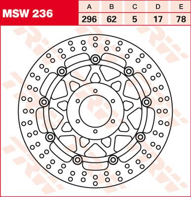 TRW Remschijf, remschijven voor de moto, MSW236
