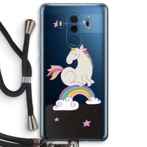 Regenboog eenhoorn: Huawei Mate 10 Pro Transparant Hoesje met koord