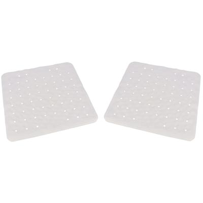 Gerimport Badmat - 2x - anti-slip - wit - douchemat - 45 x 45 cm - vierkant