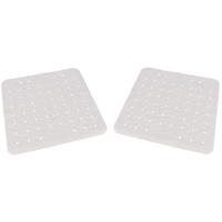 Gerimport Badmat - 2x - anti-slip - wit - douchemat - 45 x 45 cm - vierkant