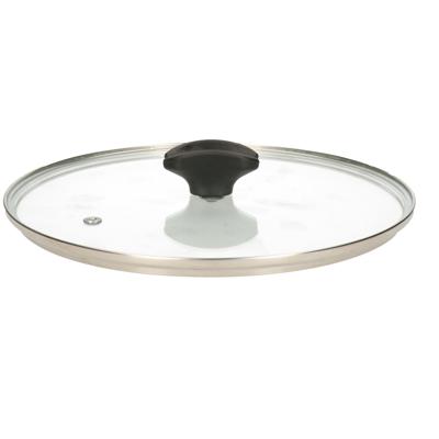 Pannendeksel - universeel - voor pannen van 24 cm - glas - stoomgaatje - D25 x H7 cm