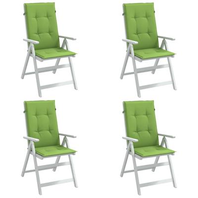 VidaXL Stoelkussens 4 st hoge rug 120x50x4 cm stof gemêleerd groen