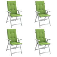 VidaXL Stoelkussens 4 st hoge rug 120x50x4 cm stof gemêleerd groen