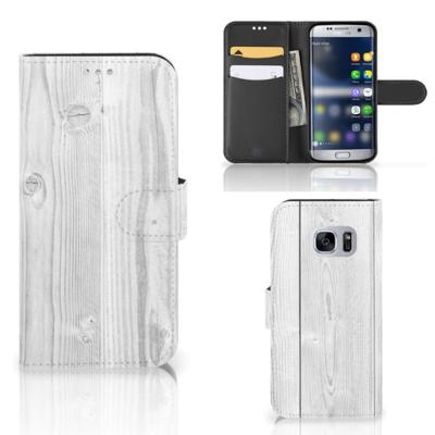 Samsung Galaxy S7 | Book Style Case | White Wood