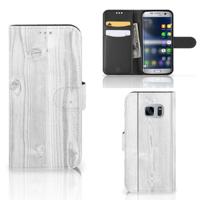 Samsung Galaxy S7 | Book Style Case | White Wood