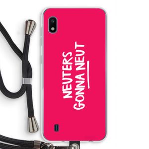 Neuters (roze): Samsung Galaxy A10 Transparant Hoesje met koord