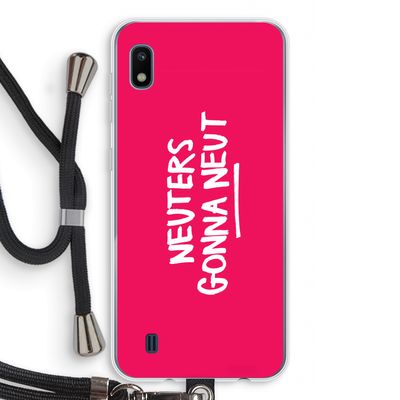 Neuters (roze): Samsung Galaxy A10 Transparant Hoesje met koord