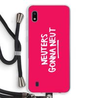Neuters (roze): Samsung Galaxy A10 Transparant Hoesje met koord