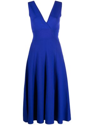 P.A.R.O.S.H. robe mi-longue à design plissé - Bleu