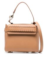 Chloé whipstitch detail leather tote bag - Tons neutres