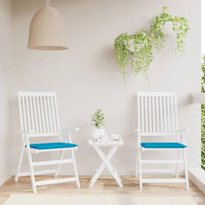 VidaXL Tuinstoelkussens 2 st 50x50x3 cm stof blauw