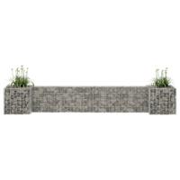 VidaXL Gabion plantenbak h-vormig 260x40x40 cm staaldraad